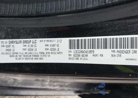 2012 Dodge Avenger Se z USA, uszkodzony, nr VIN 1C3CDZAB4CN219979